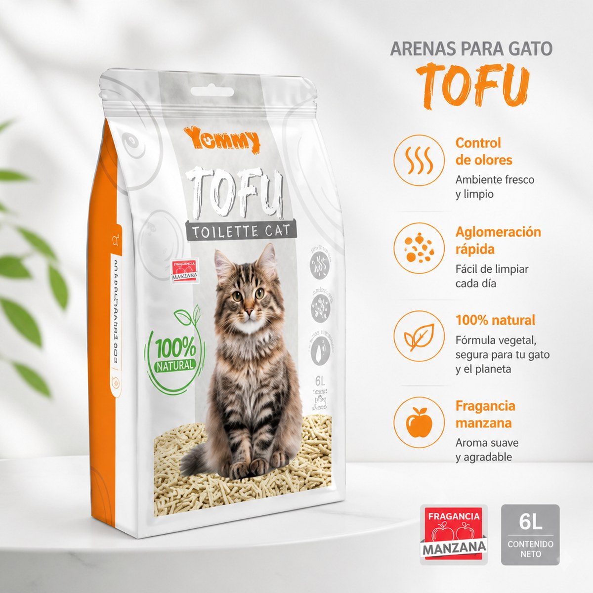Yummy Tofu Katzenstreu, 6 l