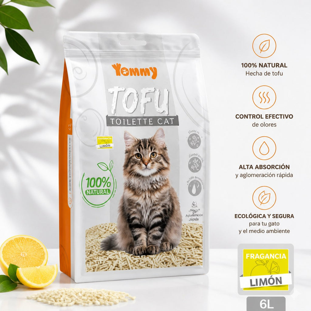 Yummy Tofu Katzenstreu mit Zitronenduft, 6L