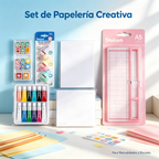 Kreatives Briefpapier-Set - Stempel, Farbe, Notizzettel und A5-Schneider
