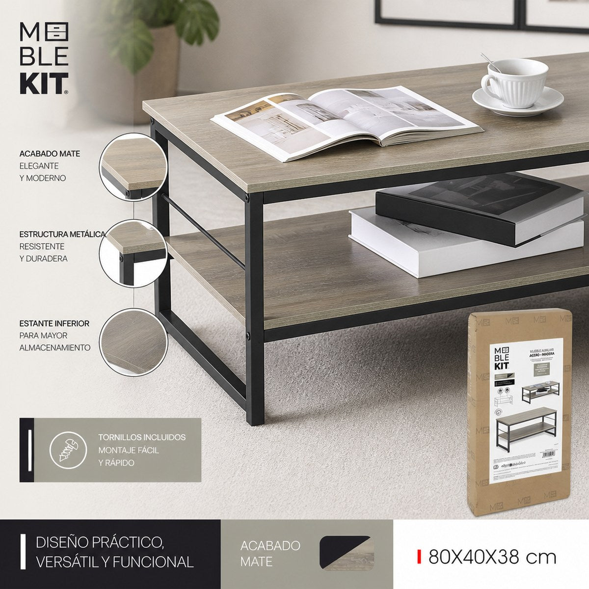 Couchtisch Industrial mit Ablage von Meble Kit