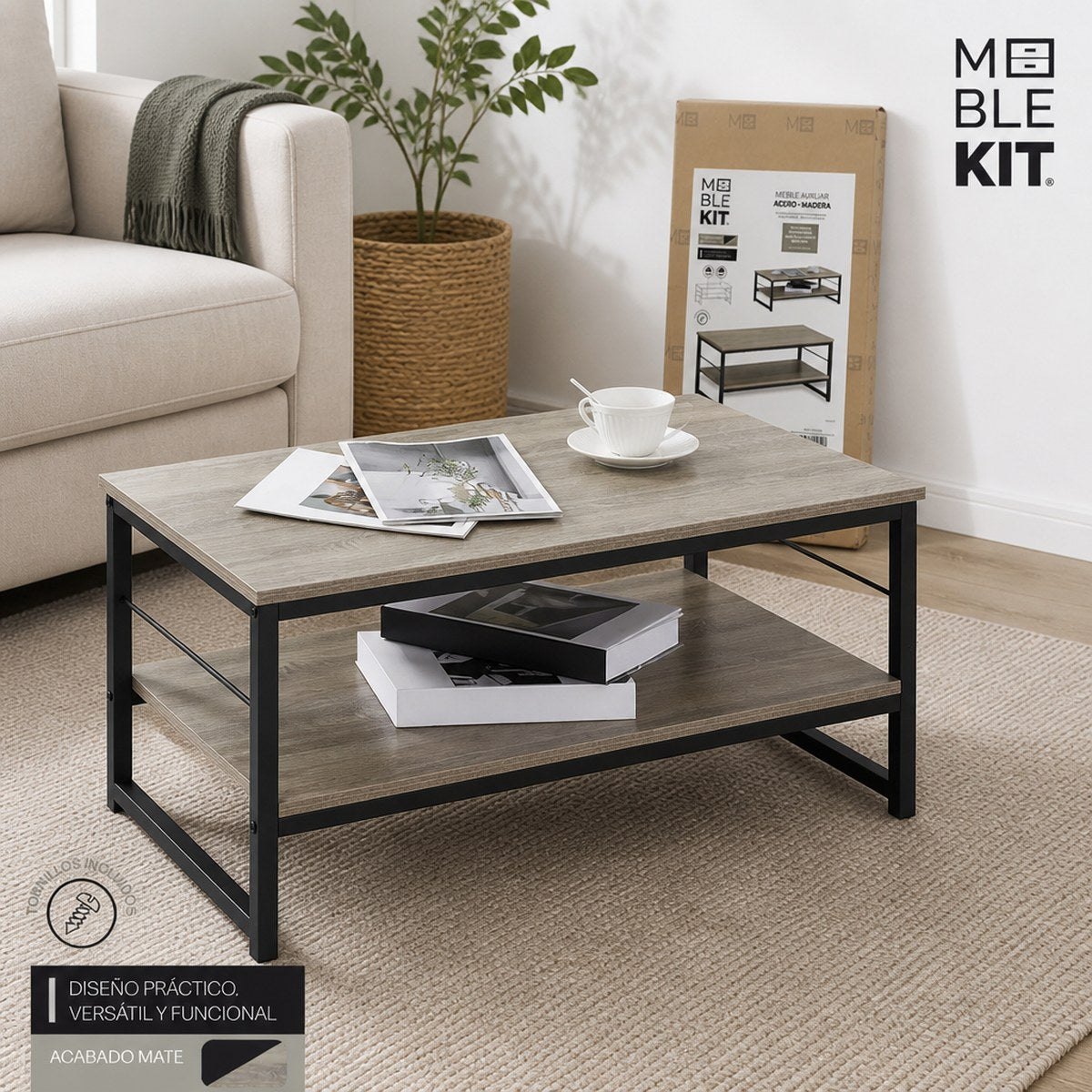 Couchtisch Industrial mit Ablage von Meble Kit