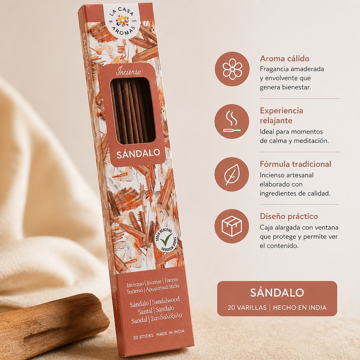 Sandelholz-Räucherstäbchen La Casa de los Aromas