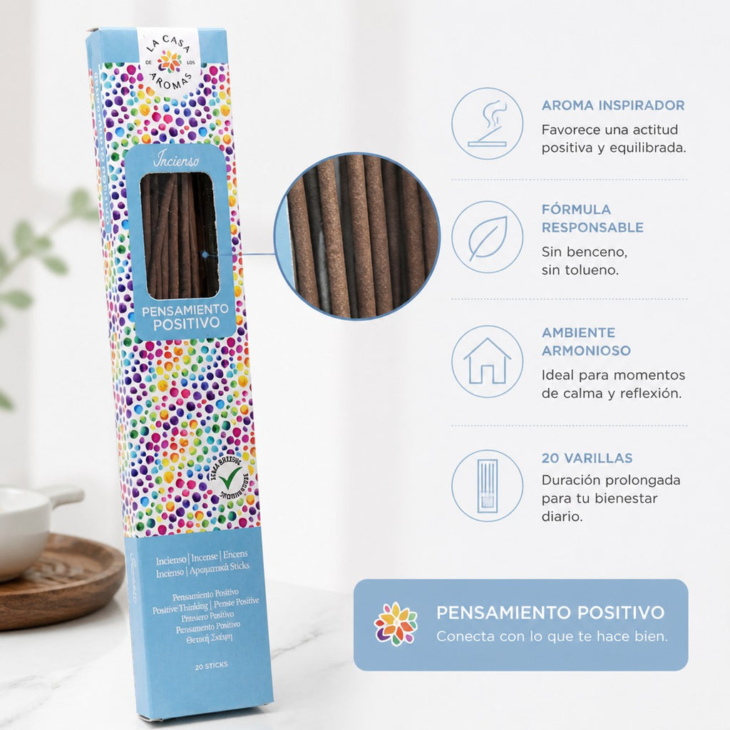 Räucherstäbchen Positive Gedanken von La Casa de los Aromas, 20 Stück