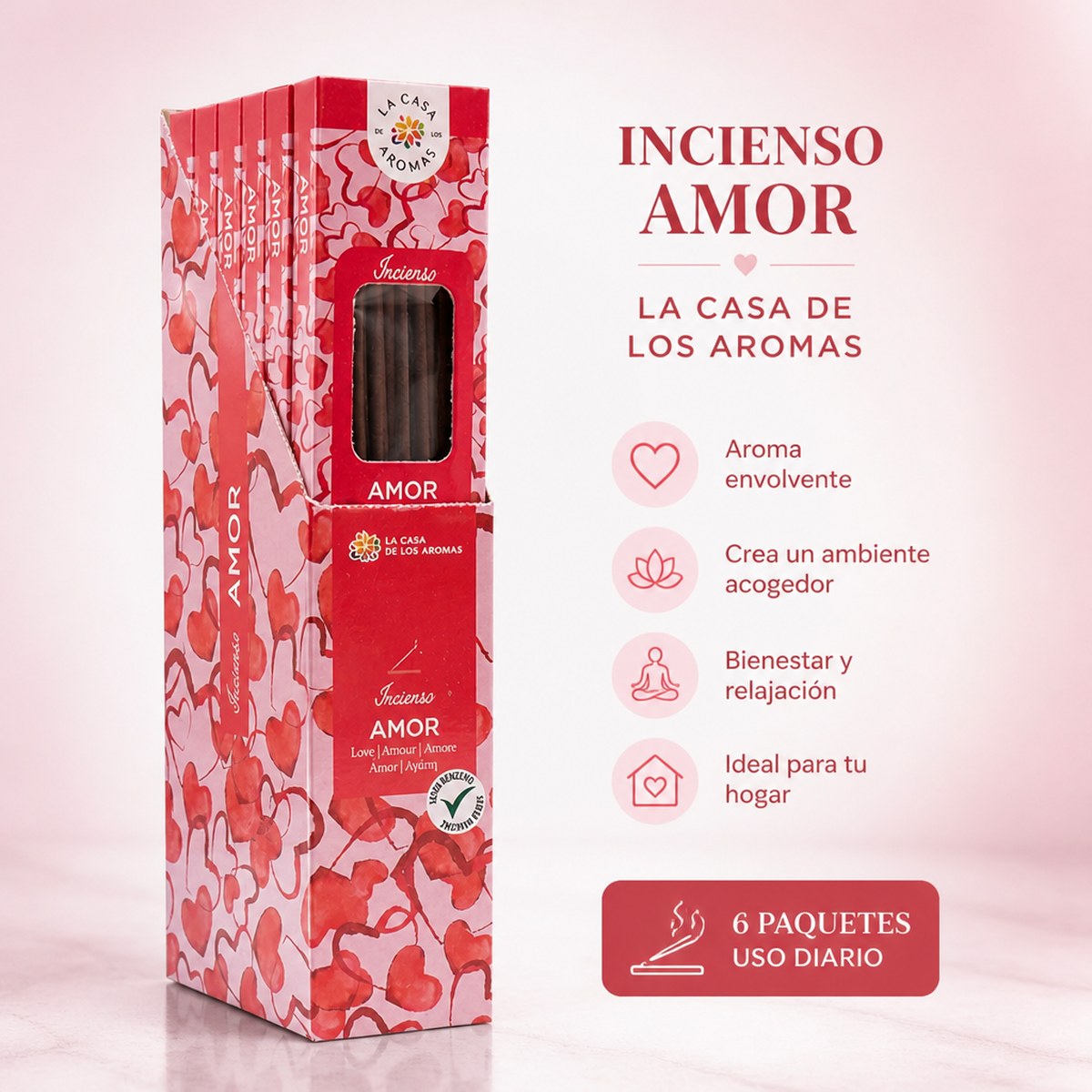 Räucherstäbchen Liebe La Casa de los Aromas (6 Stück)