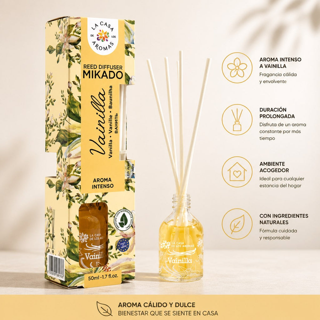 La Casa de los Aromas Raumduft mit Vanille-Duftstäbchen, 50 ml