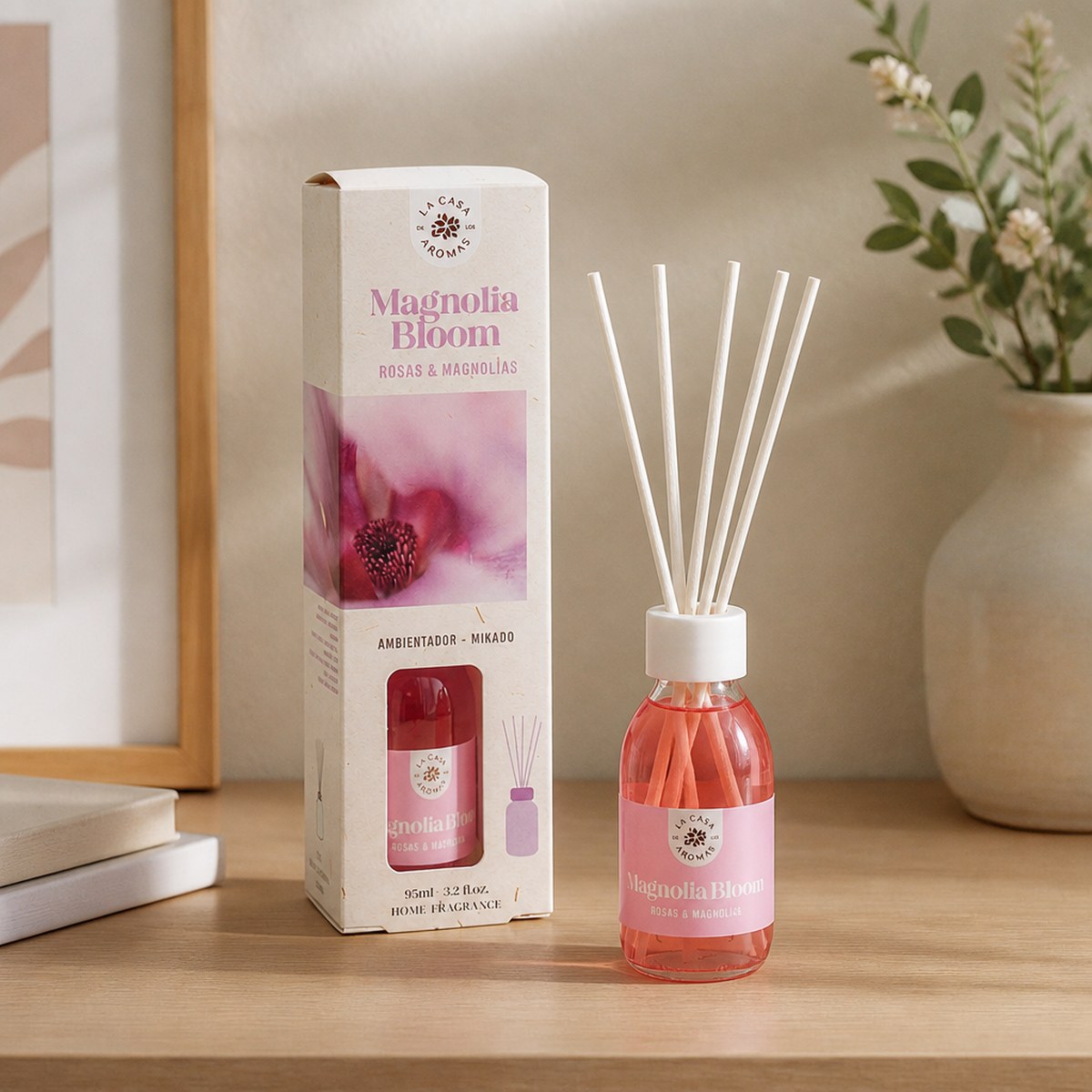 Mikado Raumduft Magnolia Bloom La Casa de los Aromas | 95 ml | Rosen & Magnolien | Zuhause