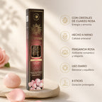 Karma Räucherstäbchen mit Rosenquarz