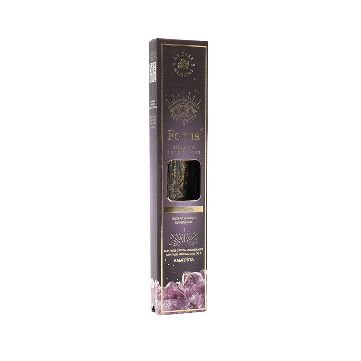 La Casa de los Aromas Focus Amethyst Incense Sticks product images and lifestyle scenes