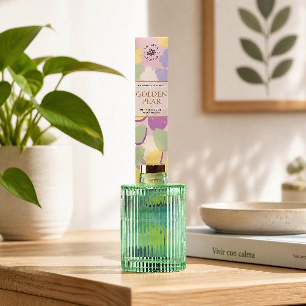 Mikado Lufterfrischer Golden Pear La Casa de los Aromas | Birne & Maiglöckchen | Glasflasche | Zuhause