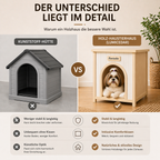 Mesa lateral para caja para perros de madera – Mueble para mascotas para el interior de la casa de madera FSC® para perros y gatos pequeños, Mesa lateral de estilo escandinavo