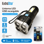 ExtroStar USB-wiederaufladbare LED-Taschenlampe