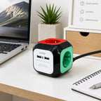 ExtraStar Steckdosenleiste Cube | 4 Steckdosen + 2 USB | 1,5 m Kabel | Zuhause und Büro