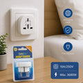 Universaladapter auf deutschen Stecker | 16A / 250V / 3680W | Reisen und Zuhause | Nur für Innenräume