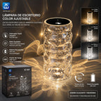 Wiederaufladbare LED-Schreibtischlampe mit Kristalleffekt und einstellbarer Farbe