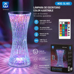 Wiederaufladbare RGB-LED-Tischlampe mit Kristalleffekt und Fernbedienung