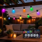 ExtraStar RGBW LED Lichterkette | 6,5 m | 10 Lampen | 9 Modi | Innen- und Außenbereich