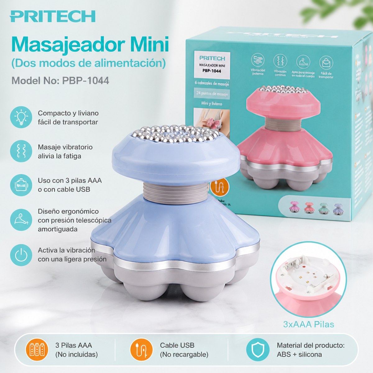 Prittech Mini-Massagegerät (Dual Power)