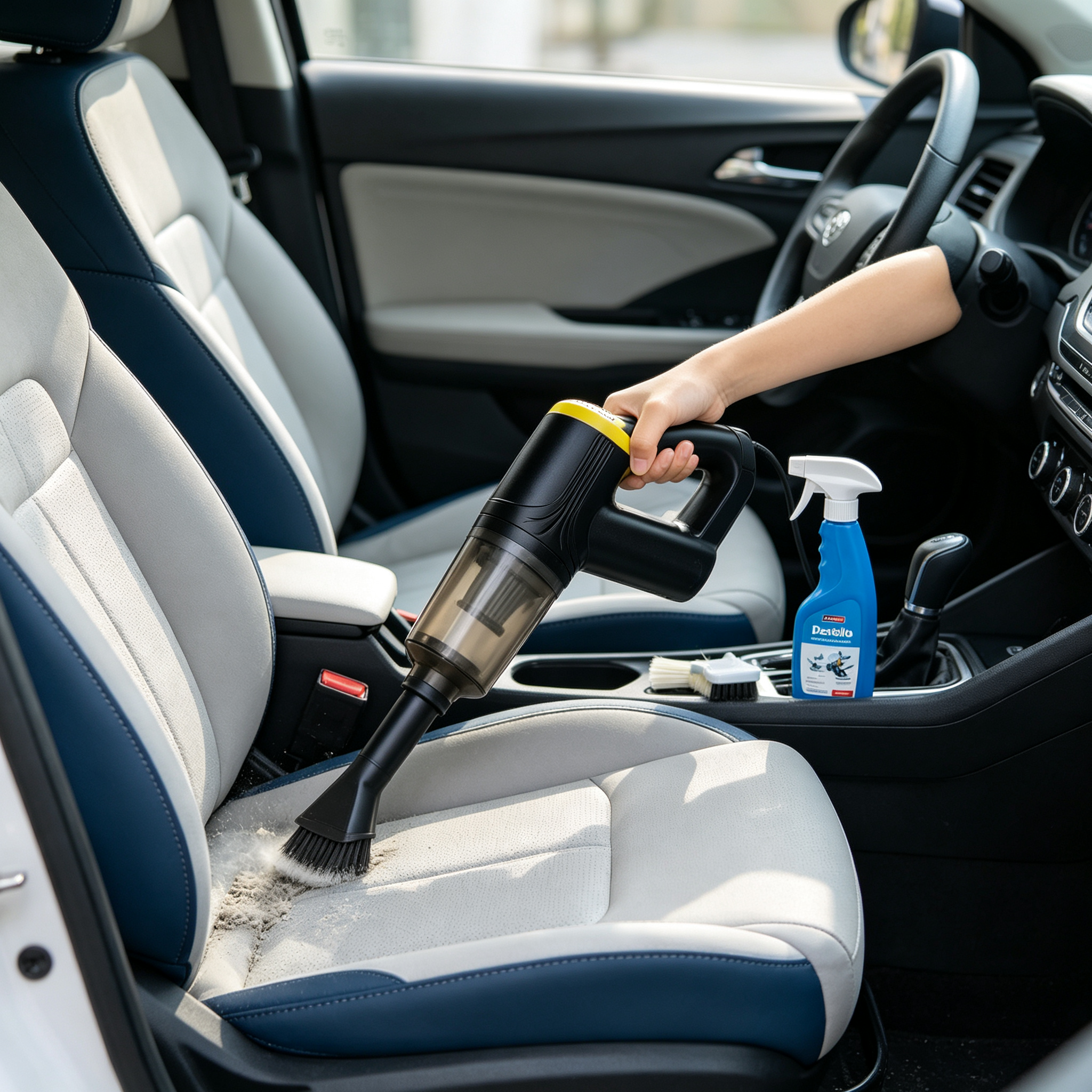 Reinigung- und Schutzset für das Auto – tragbarer Staubsauger + Abdeckung + Reiniger + Lufterfrischer