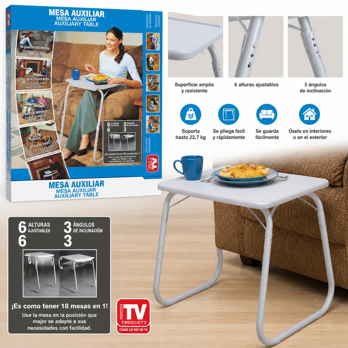 Adjustable Side Table - Portable