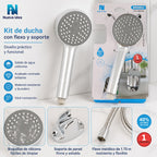 Dusch-Set New Idea mit grauem Hintergrund und weißen Punkten