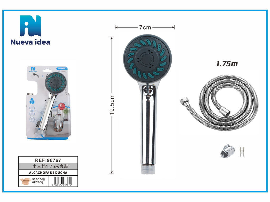 Nueva Idea Multi-Function Shower Head Kit with Hose product images and lifestyle scenes