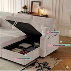Sofá en L Sofabetten, un sofá espacioso, un sofá cómodo para dormir en las alturas y un espacio de almacenamiento adecuado para un sofá modular y un sillón en su salón de estar y en su apartamento