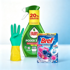 Haushaltsreinigungsset - Mehrzweckspray + WC-Reiniger + Handschuhe