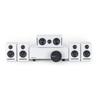 Sistema de sonido doméstico inalámbrico 5.1 Dolby Atmos (Blanco) – Set de envolvente Monaco, WISA con baja latencia para la mejora del sonido de TV sin retraso, Ideal para apartamentos y salones de estar