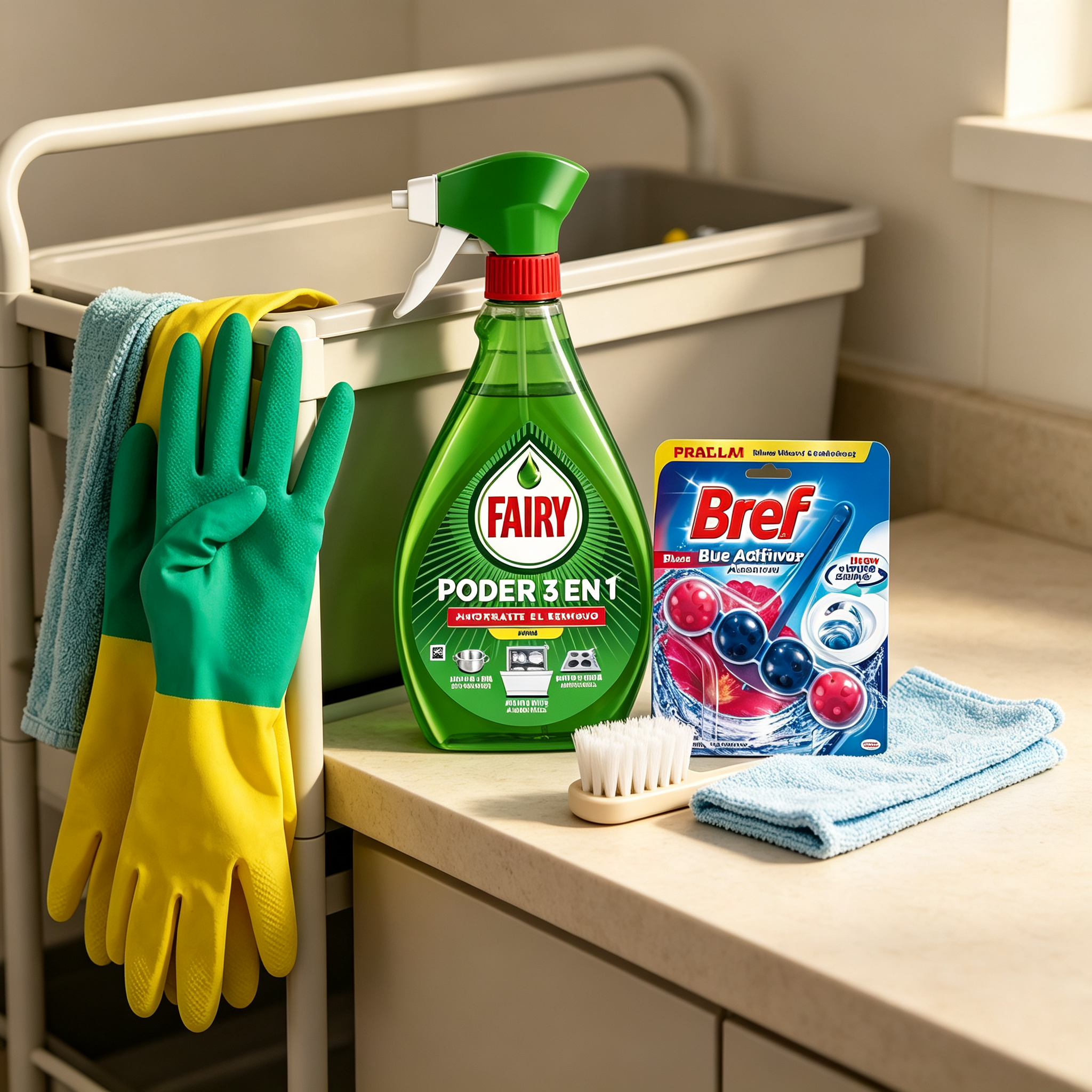 Haushaltsreinigungsset - Mehrzweckspray + WC-Reiniger + Handschuhe
