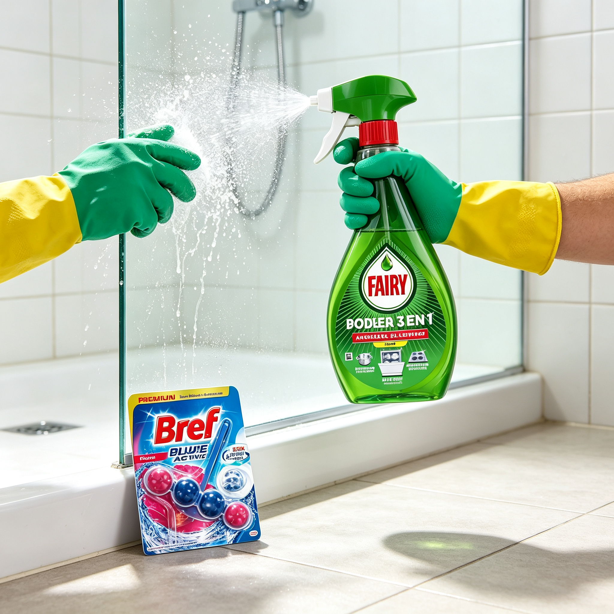 Haushaltsreinigungsset - Mehrzweckspray + WC-Reiniger + Handschuhe