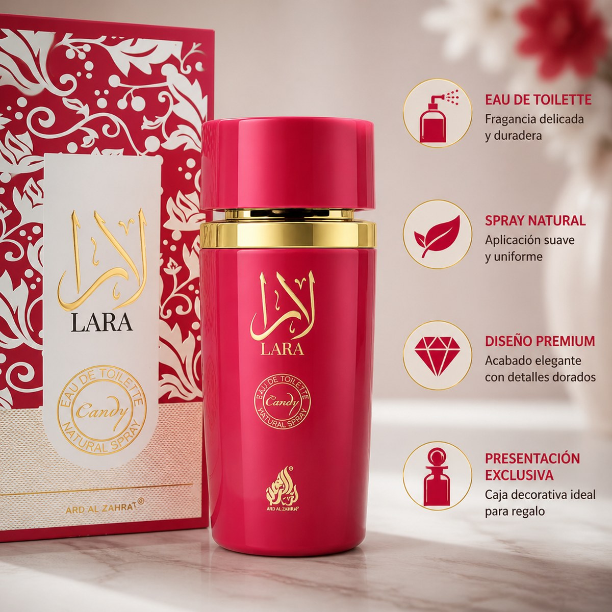Eau de Toilette Ard Al Zahrat Lara | 100 ml | Zarter Duft | Unisex