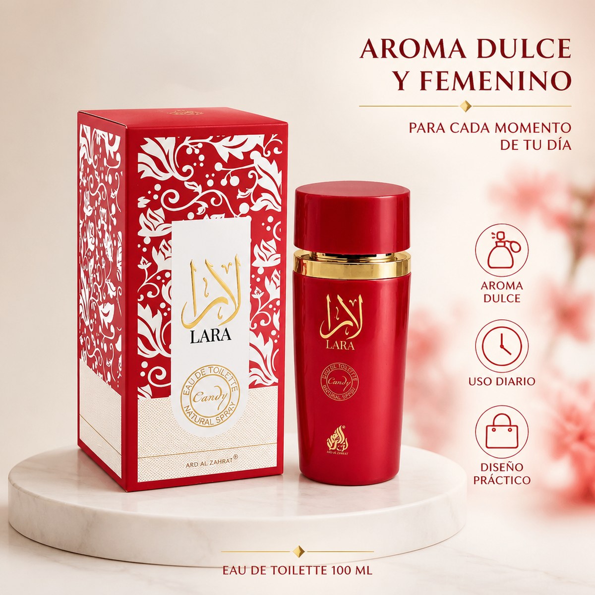 Eau de Toilette Ard Al Zahrat Lara | 100 ml | Zarter Duft | Unisex