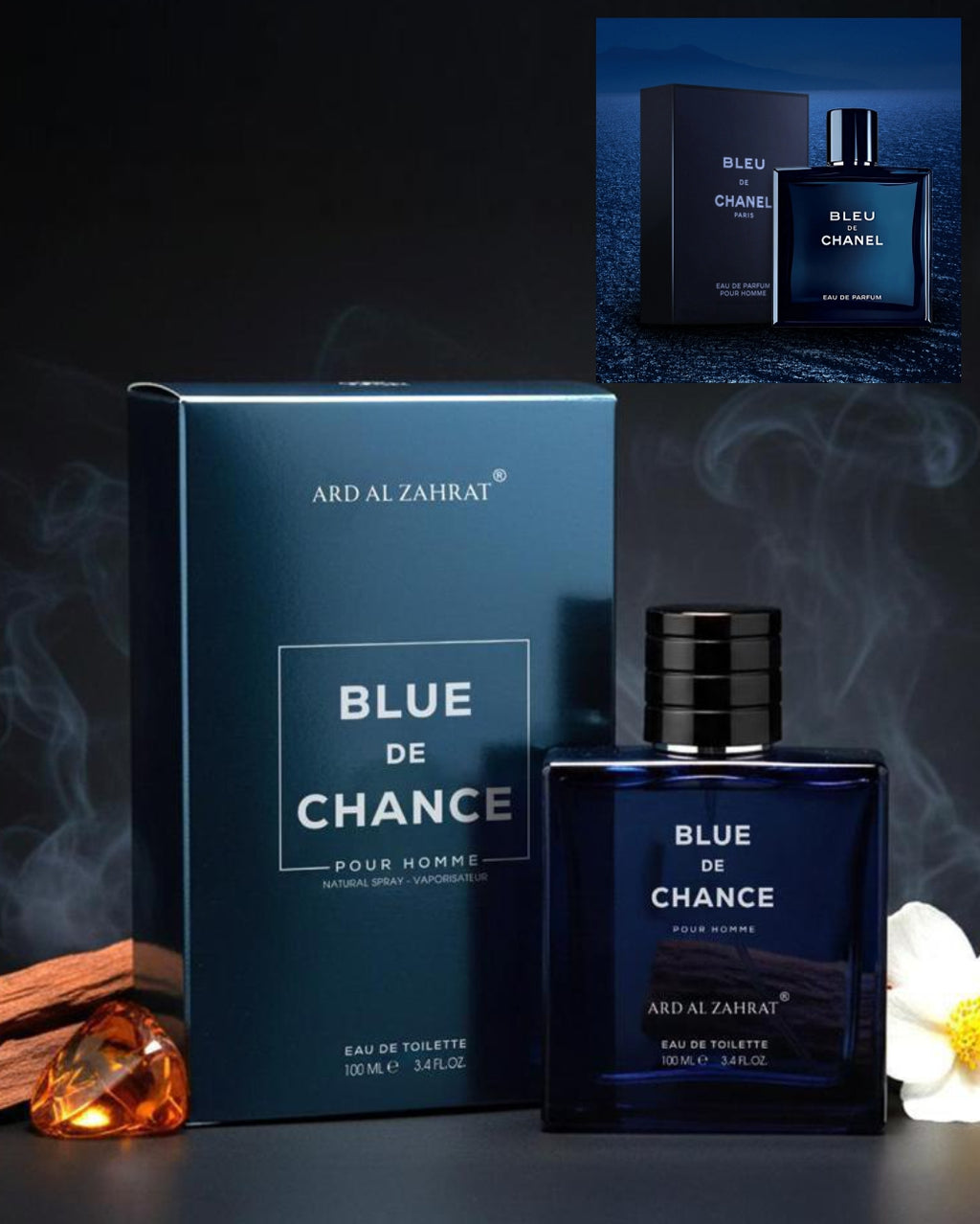 Ard Al Zahrat Blue De Chance Pour Homme Eau De Toilette, 100ml product images and lifestyle scenes
