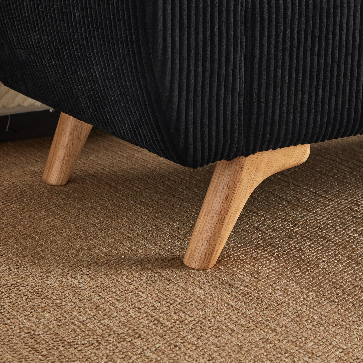 Banco de silla plegable con espacio de almacenamiento y patas de madera – 145×51×57 cm, para dormitorio, sala de estar y pasillo