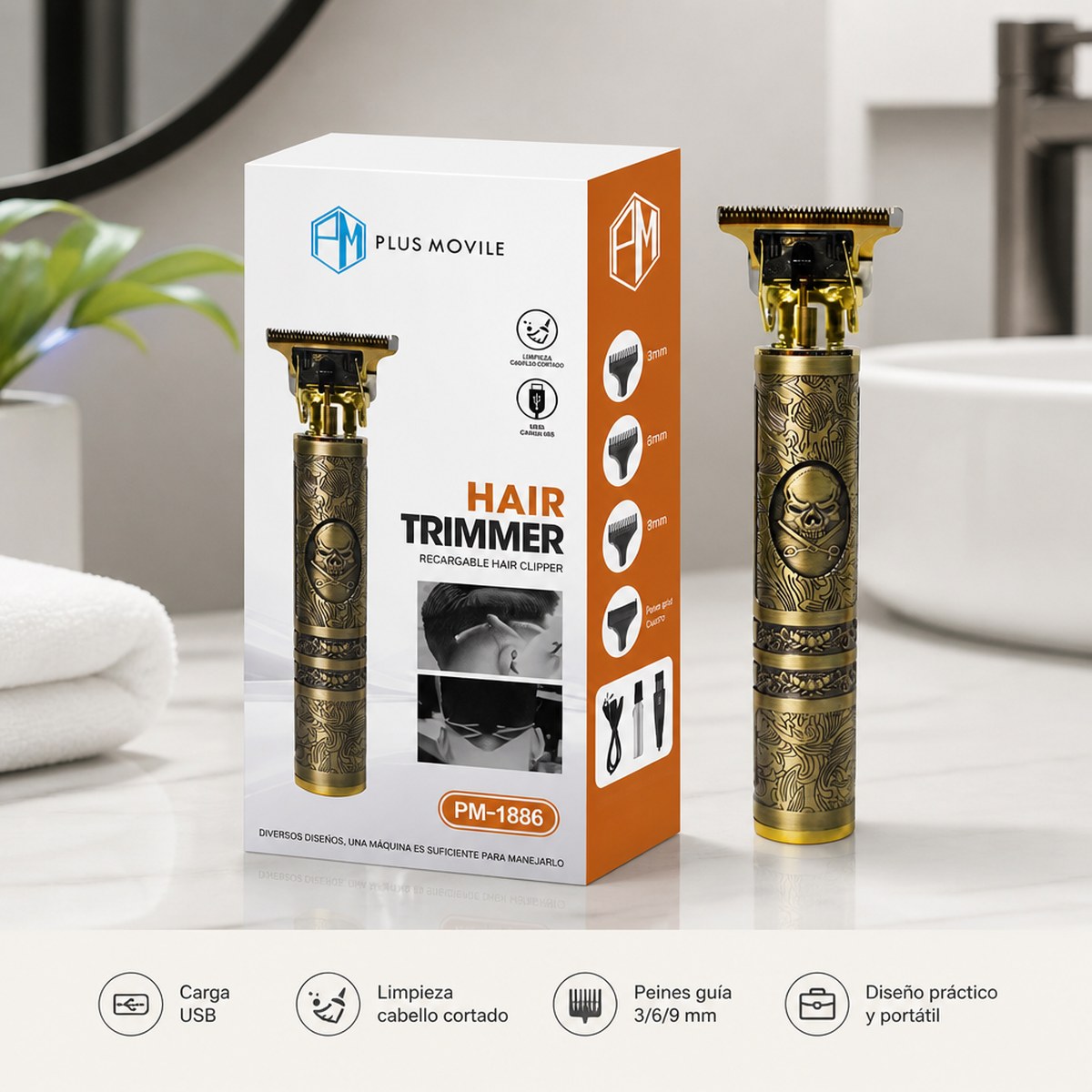 Wiederaufladbarer Haarschneider Plus Movile PM-1886