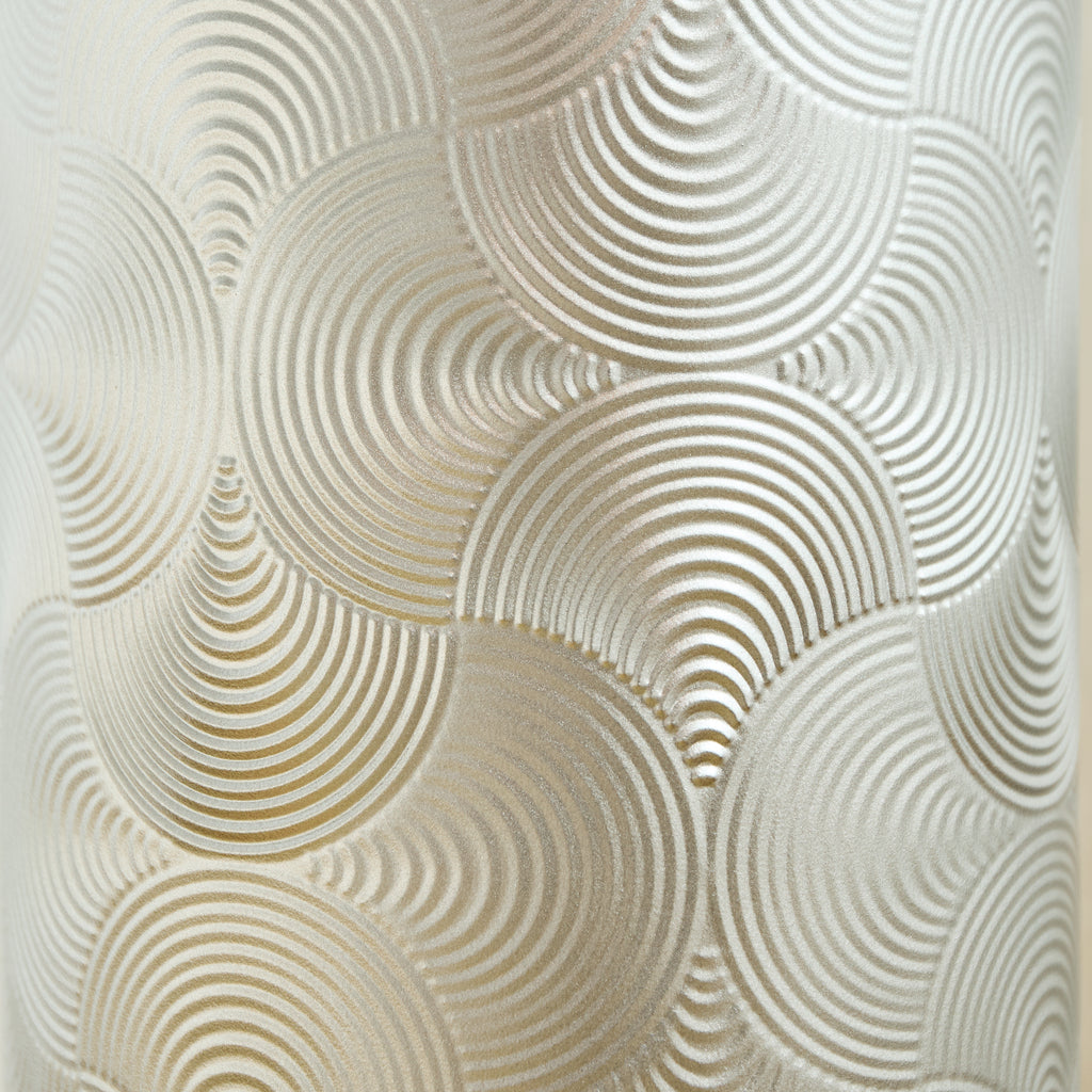 Set de 3 Vasos de Piso con Estampado de Olas, Color Plata (50/66/83 cm) - Grandes Vasos Decorativos de Metal como Cubiertos para Plantas, Decoración para Salón y Pasillo en Estilo Moderno