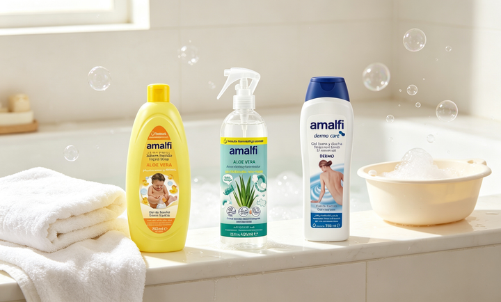 3-in-1 Hygiene- und Körperpflegeset – Babyseife mit Aloe Vera + Pflegespray + Duschgel Dermo