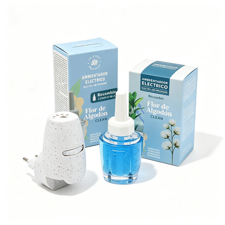 Cotton Flower Clean Electric Air Freshener with Refill - Complete Kit