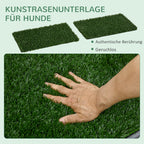 Toaleta para mascotas con 2 mantas de hierba, tabletilla para el entrenamiento en la cacerola, toaleta para cachorros Indoor Outdoor, verde 67 x 41 cm