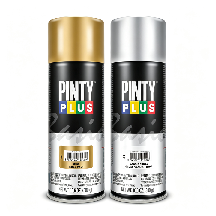 Spray-Set: Goldfarbe + Glanzlack – 2 x 300g für Bastelarbeiten und Dekoration