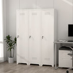 Gabineté de almacenamiento para limpieza de metal esbelto y blanco con puerta cerradora, estantes y barra de colgado, 65" de alto, organizador de utilidades para la cocina, despensa, oficina, taller y garaje