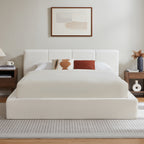 Cama de 160x200 cm con cabeza con relleno, armazón de acero reforzado, sin boxspring: montaje sencillo, alta estabilidad, no incluye colchón.