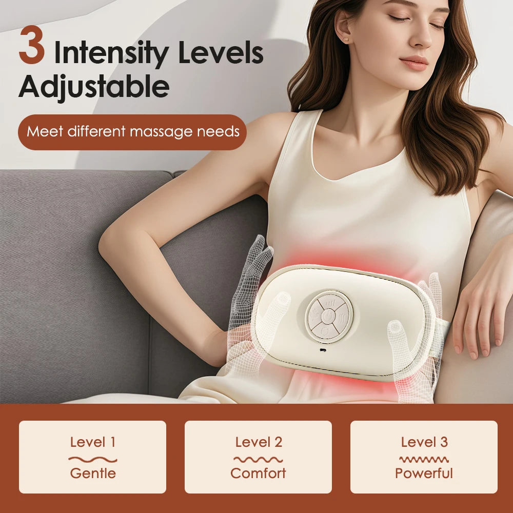 Masajeador abdominal inteligente con masaje de amasamiento humano en 360°, temperatura constante, luz roja y calor, ajuste de intensidad en 3 etapas para relajación profunda y bienestar doméstico