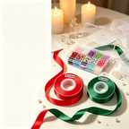 Geschenkdekorationsset – Satinbänder und Perlen zum Einpacken