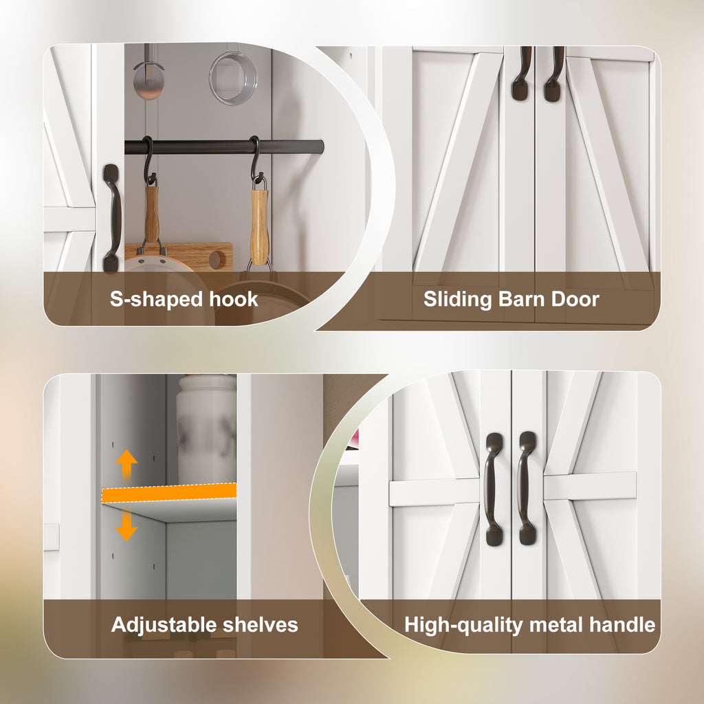 Armario de pared para la cocina con 2 puertas correderas y soportes de empotramiento ajustables, armario de pared para el almacenamiento en el salón, el baño y la lavandería, 80 × 31 × 76 cm