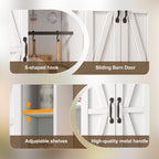 Armario de pared para la cocina con 2 puertas correderas y soportes de empotramiento ajustables, armario de pared para el almacenamiento en el salón, el baño y la lavandería, 80 × 31 × 76 cm