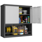 Gabinet de almacenamiento metálico alto con 2 puertas y estantes ajustables, gabinete de despensa de acero para la cocina, sala de estar, comedor, oficina doméstica