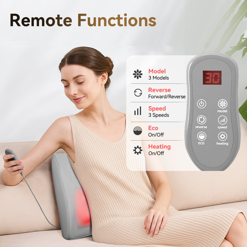 Cabezal de masaje shiatsu 3D con función de calor, masajeador portátil de 12V para el cuello y hombros, masajeador eléctrico para el dorso para uso en el hogar, oficina y automóvil, 12W de potencia