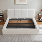 Cama de 160x200 cm con cabeza con relleno, armazón de acero reforzado, sin boxspring: montaje sencillo, alta estabilidad, no incluye colchón.