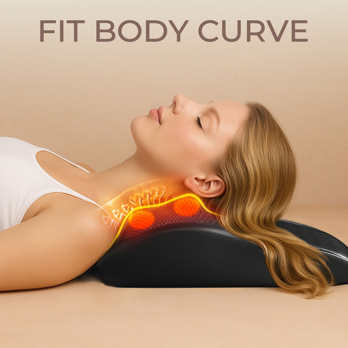 Cabezal de masaje shiatsu 3D sin cable, recargable, con calor, masajeador eléctrico portátil para el cuello, hombros y espalda, adecuado para el hogar, oficina y automóvil